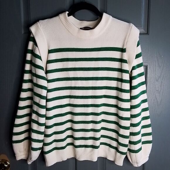 PRETTYGARDEN Women's Sweaters Long Lantern Sleeve Crewneck Ribbed Knit, Large - Picture 1 of 6